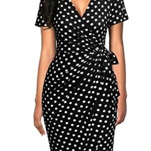 Black and White Polka Dot Midi Dress